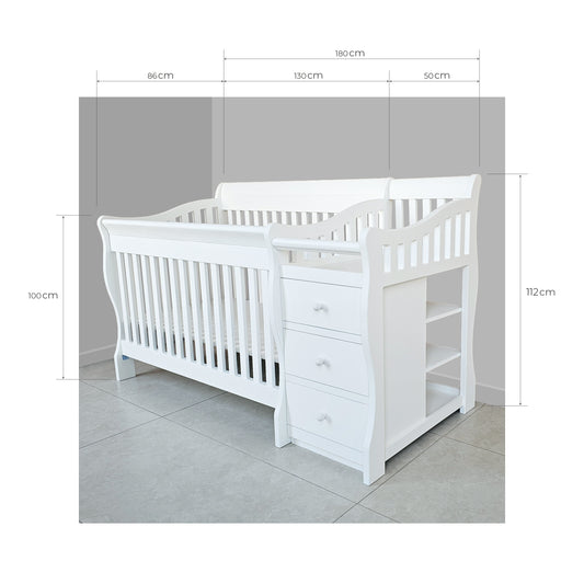 سرير + طاولة تغيير